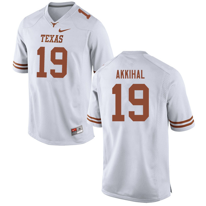 Men #19 Kartik Akkihal Texas Longhorns College Football Jerseys Sale-White